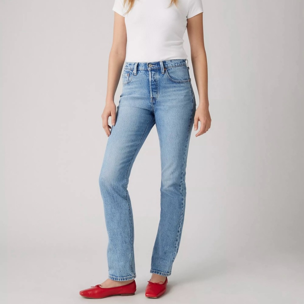 Classic 501 High-Rise Straight Jeans in Light Blue